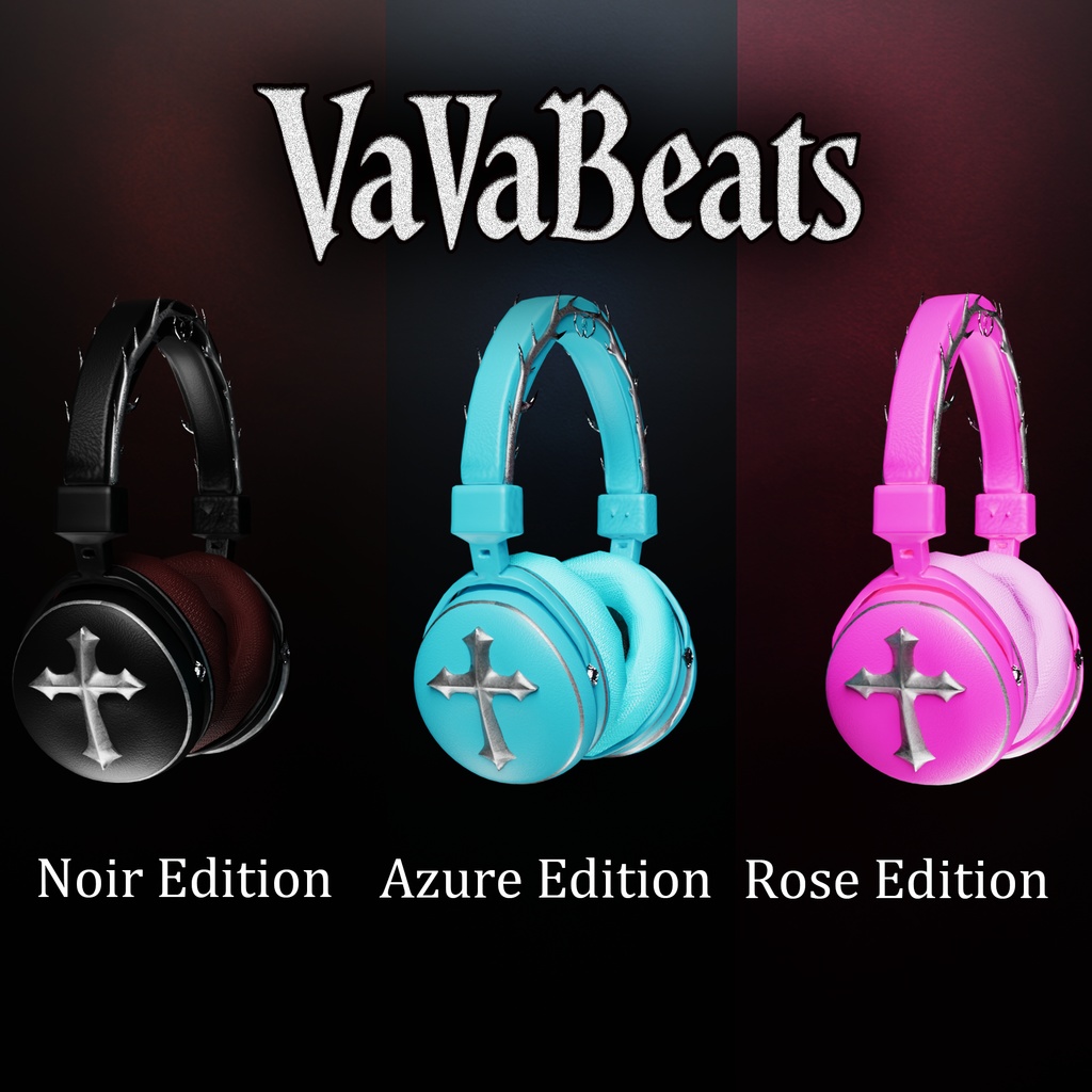 ゴシック×2wayヘッドフォン「VavaBeats」3色セット image