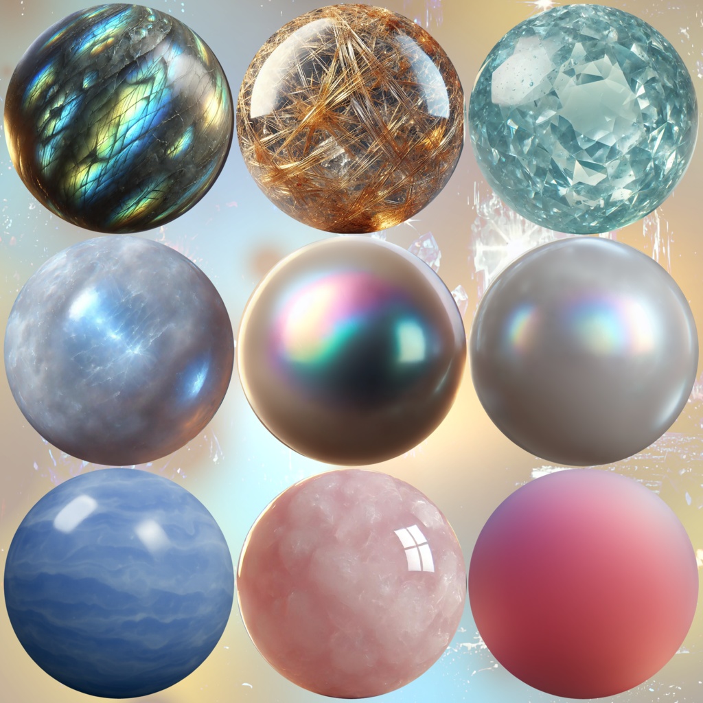 【無料】MatCap9種類【天然石、宝石】 image