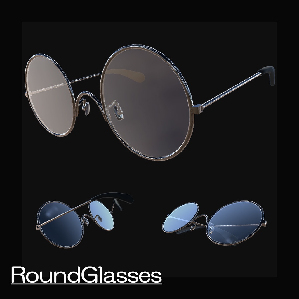 【複数アバター対応】 RoundGlasses 【調整シェイプキーあり】 image