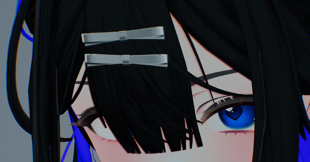 【無料】平たいリボンのヘアピン（VRC想定） image