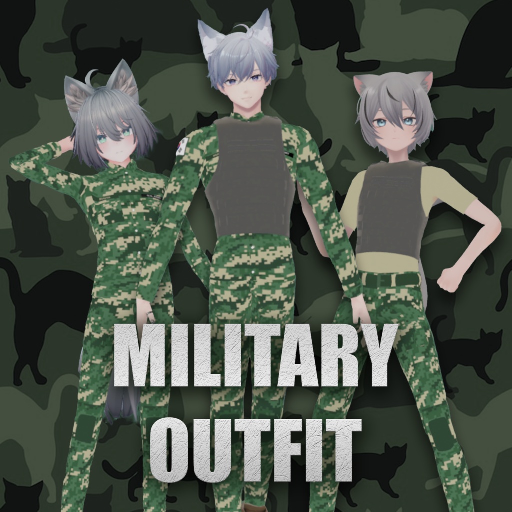 【3アバター対応】 Military Outfit | ミリタリー衣装 image