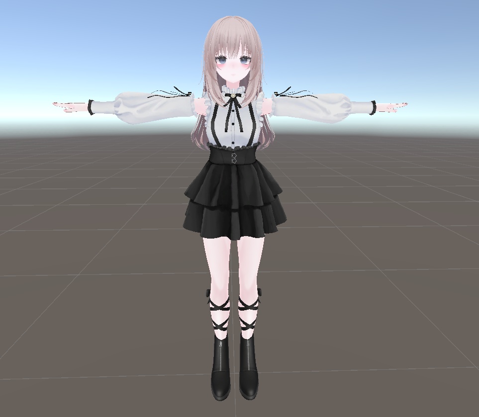 black ribbon outfit - VRChat image