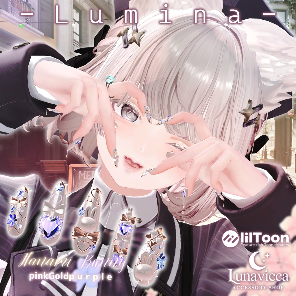 21アバター対応【MA対応】🌸🐇 Hanami Bunny nail（ハナミ・バニー） 🐇🌸春にぴったりなネイルチップ image