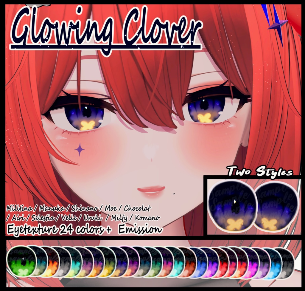 [ Glowing Clover Eye Textures Emission ] image