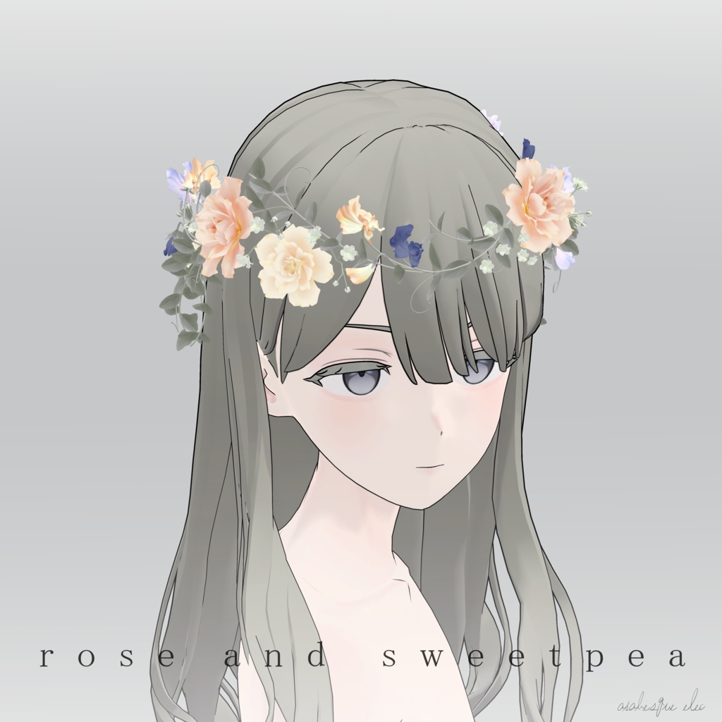 rose & sweetpea - 3D image