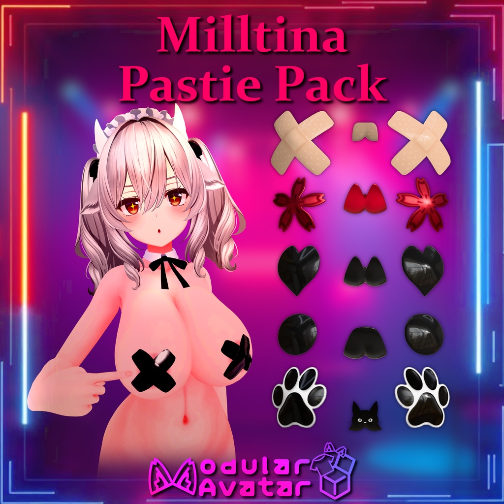 Milltina用 Pastie Pack（ニプレス・乳首カバー）【Modular Avatar対応】 image