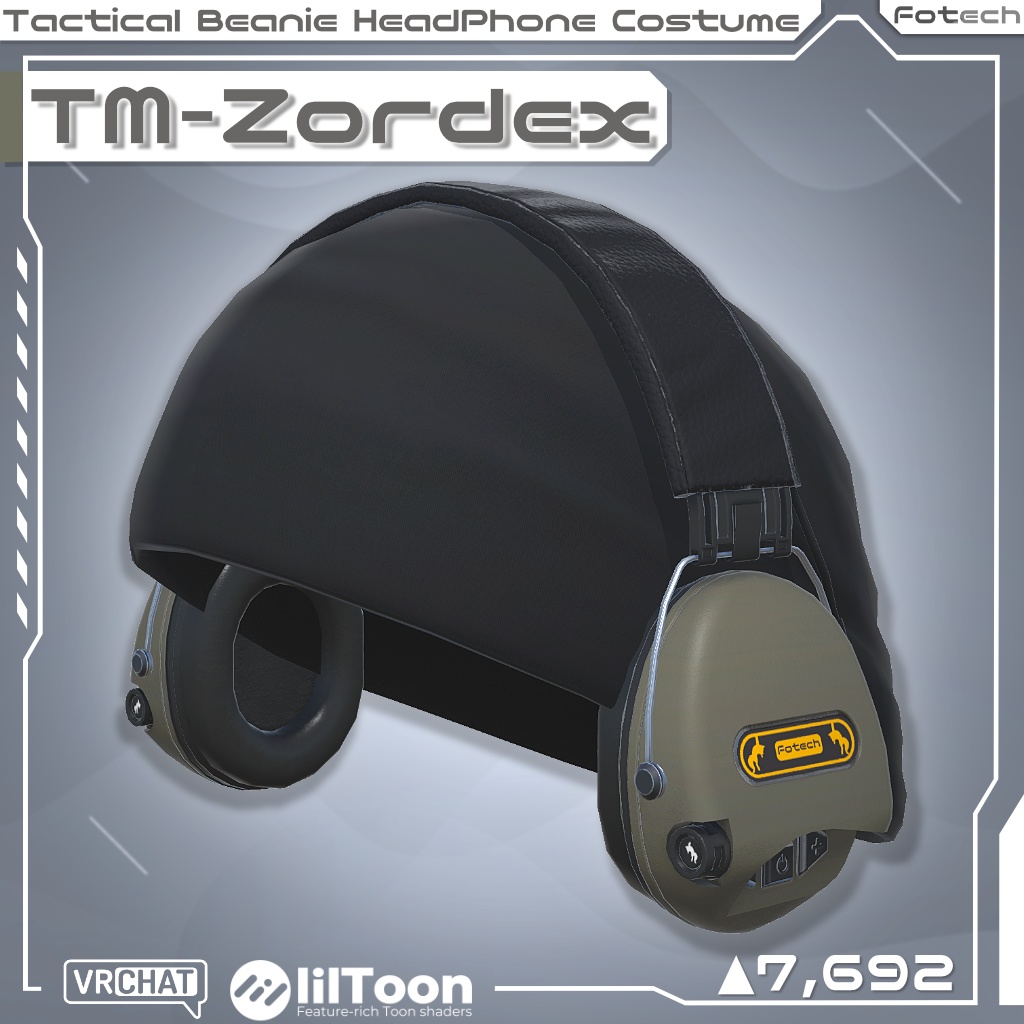 【3Dモデル】ヘッドフォン＆ビーニー帽 TM-Zordex image