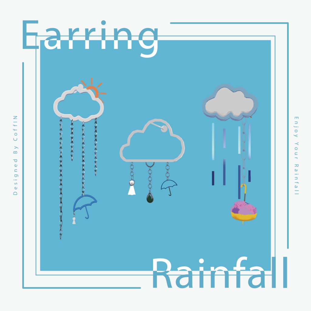【VRChat想定アクセサリー】Rainfall Earring image