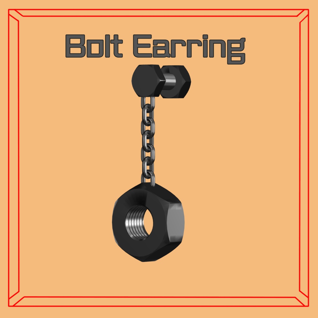 【VRChat想定・無料配布】Bolt Earring image