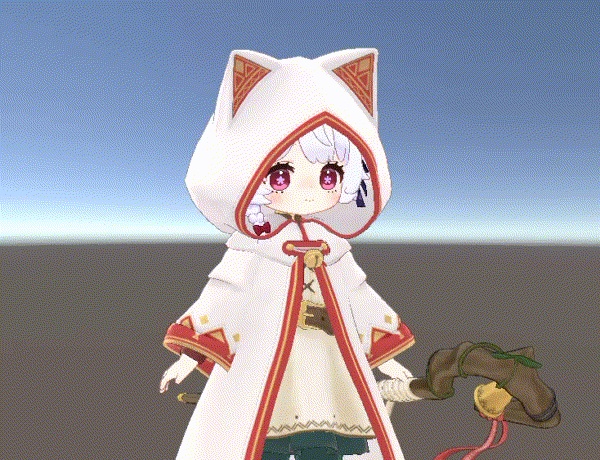 【無料】コロネ用「旅の魔導師服」でフードかぶったときに髪を隠す追加FX image