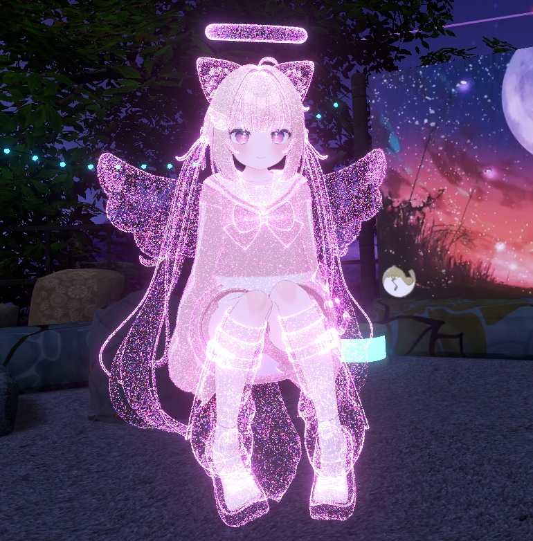 光る粒子の半透明マテリアル ＋ パーティクルHalo image