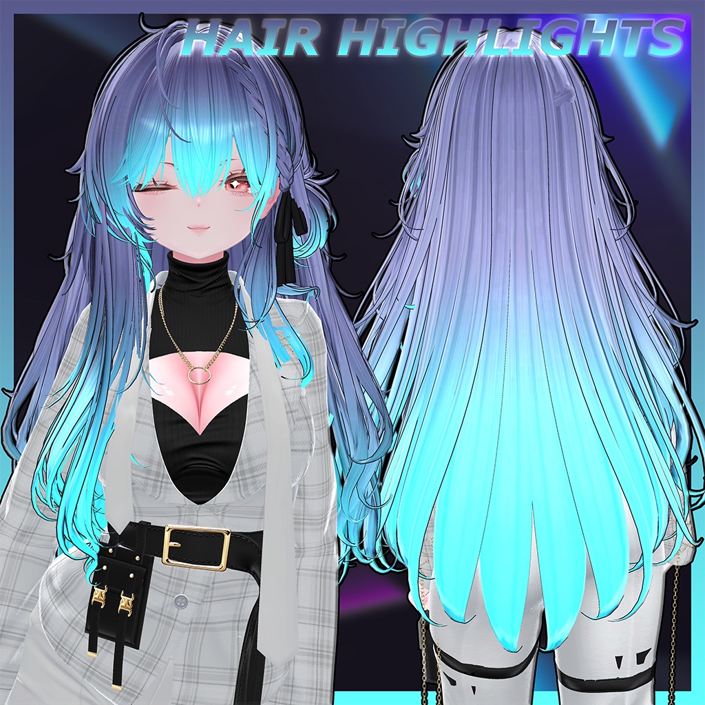 Bloom braid bun Hair Highlights Texture 【VRC Hair Texture - GLAY Unknown】 image