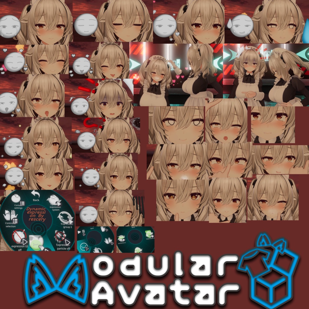 【ミルティナ(Milltina)用-MA対応】Milltina dynamic expression Ver.1.00/Modular Avatar /ミルティナの動的表情/Dynamic expression system image