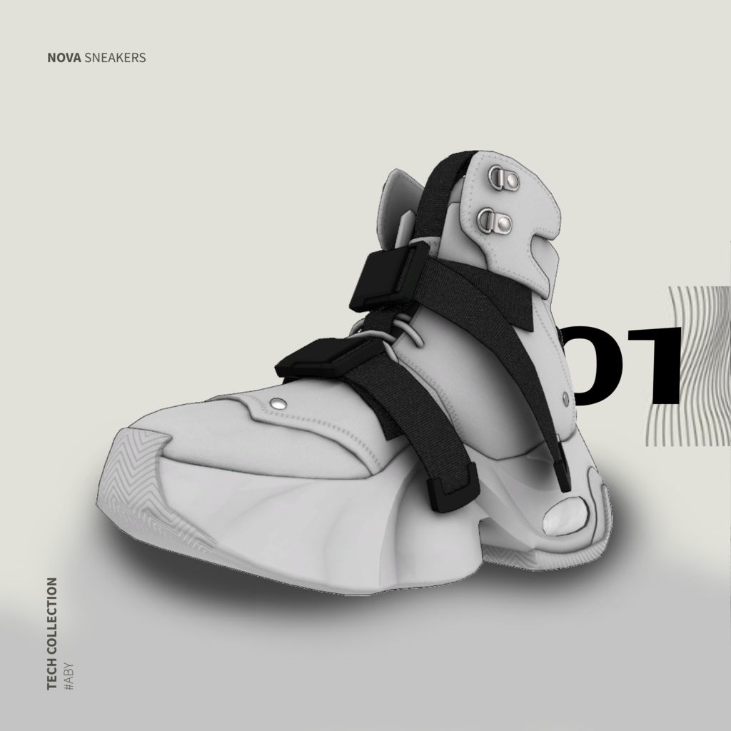 Tech Sneakers 3D Model image