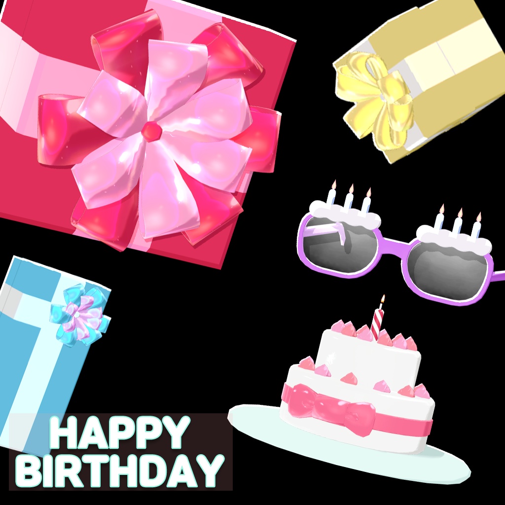 [Warudo Prop] Birthday Pack (liltoon / Nilotoon) image