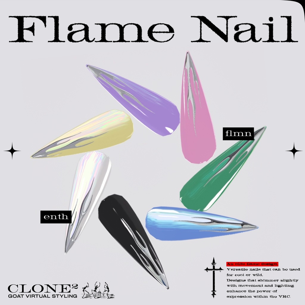 Flame Nail RR HeptaColor #clnsq image