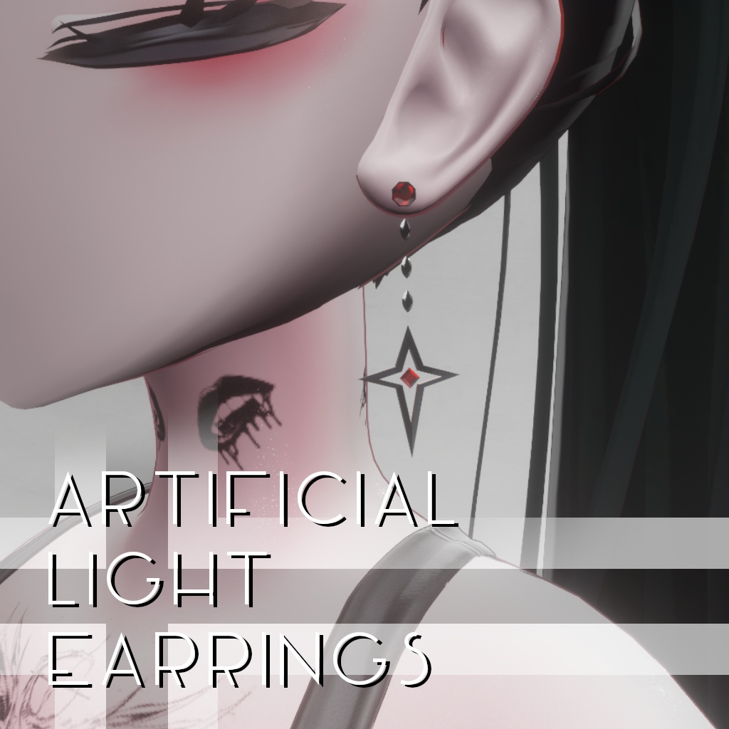  Artificial light earrings　８アバター対応【VRChat想定】 image