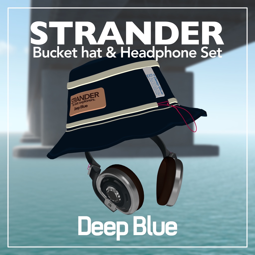 STRANDER BucketHat＆Headphone Set【Deep Blue】 image