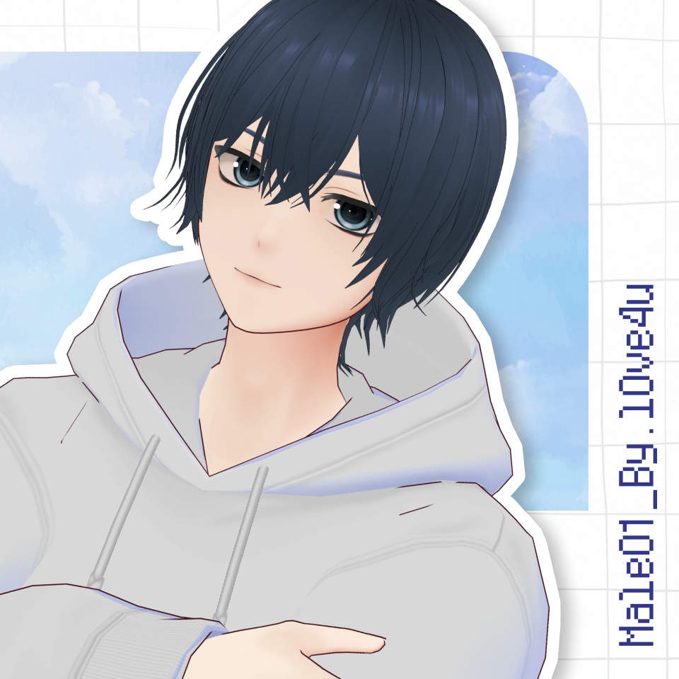 【無料 / FREE】#VRoid モデル / Male01_By.l0ve4u 【VRoid / VRM model】  #l0ve4u_v image