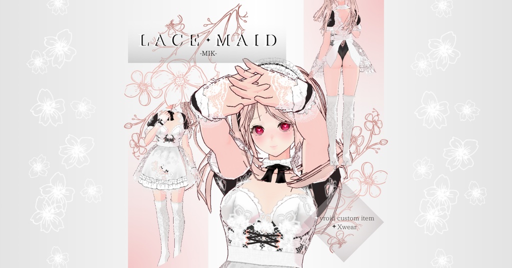 [ VRoidXwear ] LaceMaid Maid Outfit & Swimsuit -MIK- image