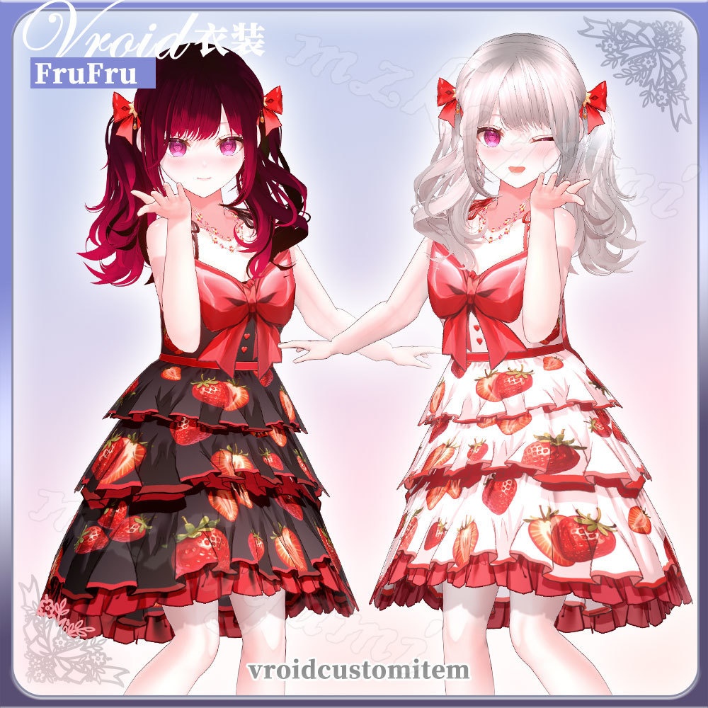 [無料有]【VRoid】フルフル ロリータドレス / FruFru Lolita Dress (4 colors)(XWear付) image