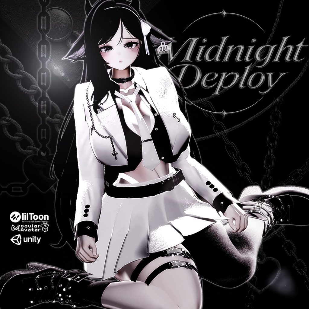 【10アバター対応】🖤Midnight Deploy🖤 【VRChat向け衣装モデル】 image