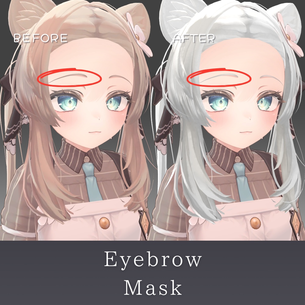 Luchika Addition  54 Avatars Compatible A mask for altering eyebrow colour image