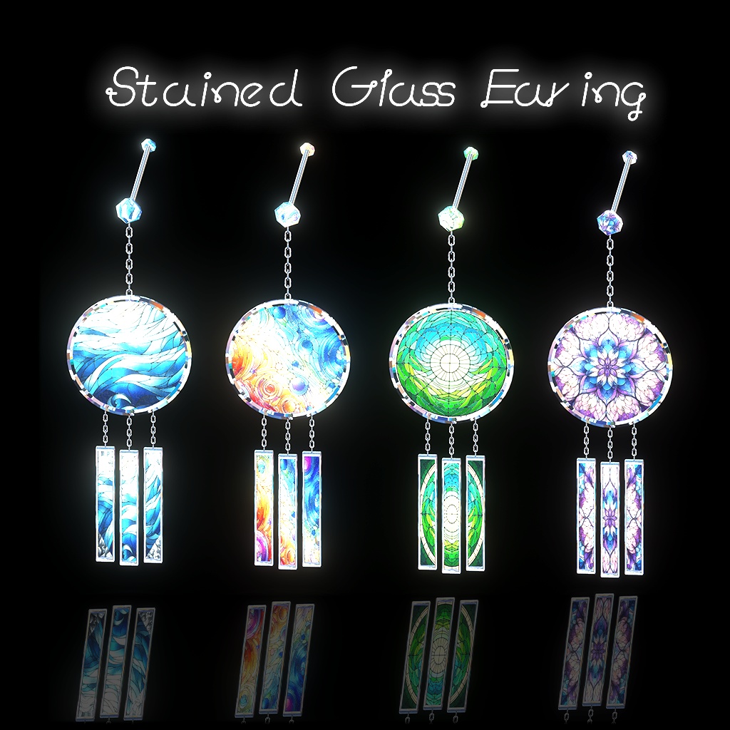 [50 Colour Variations] Stained Glass Earrings image