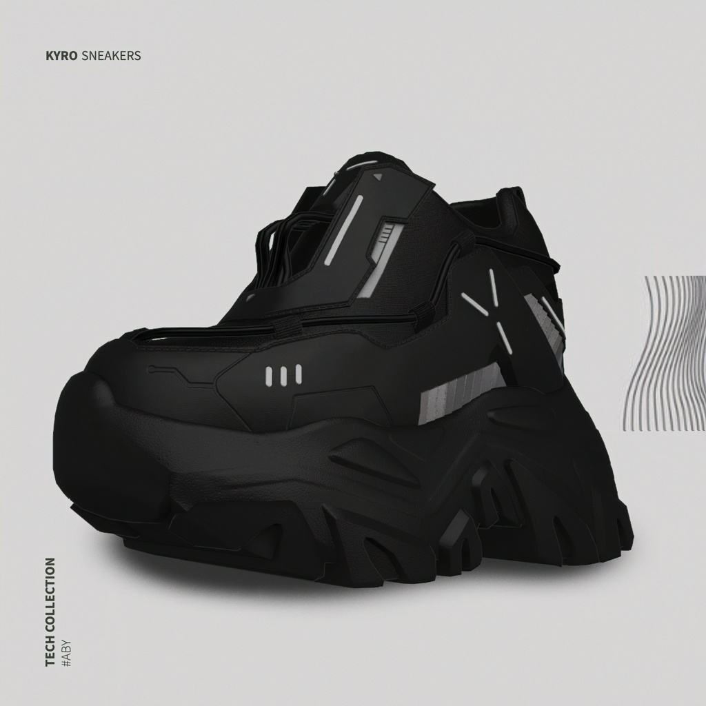 Techwear Sneakers 3D Model image
