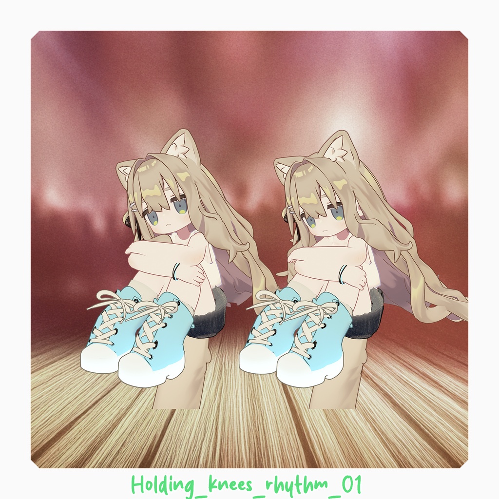 Animation of sitting cross-legged and grooving to music. For Kipfer image