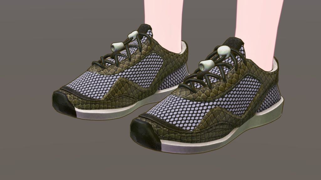 Snake-patterned trainers [Trainers made from photographs of a snake that appeared at home] image