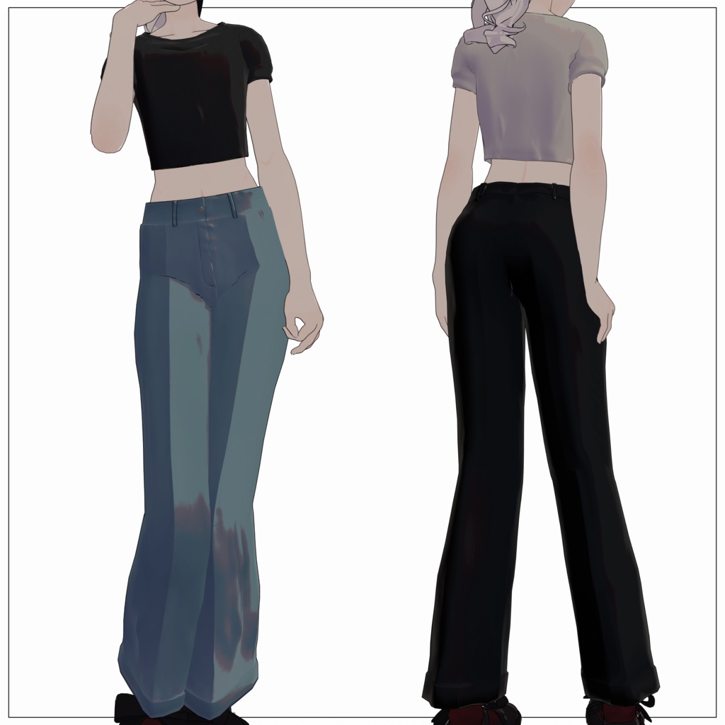 Cropped T-shirt & Slacks Set image