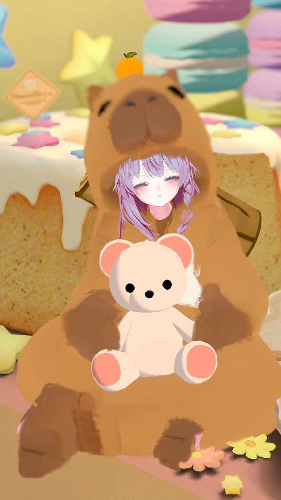 [Fluffy Capybara Costume Pyjamas] image