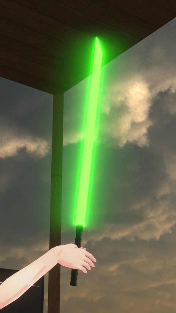That green beam sabre-like thing image