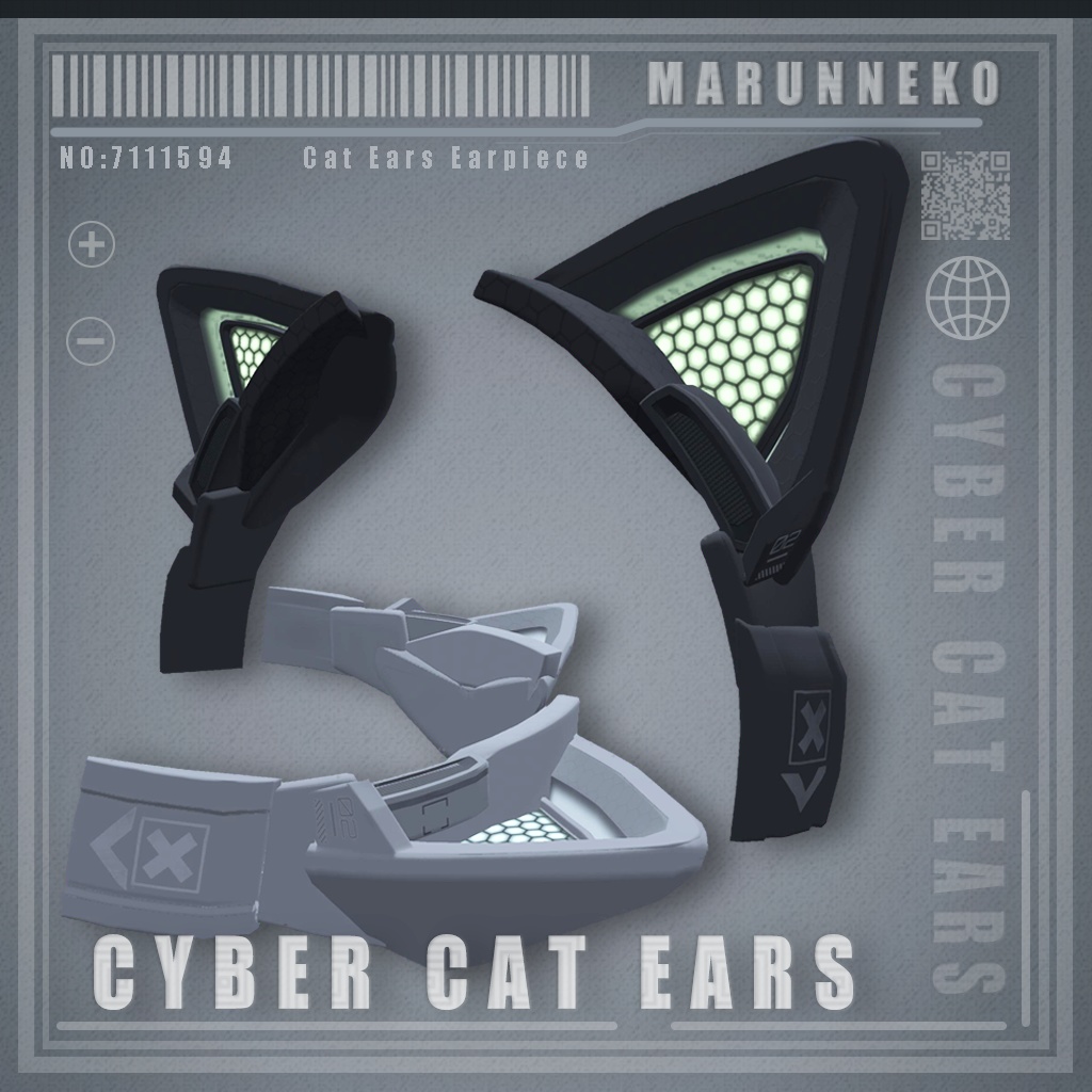 Cyber Mecha Cat Ears Earpiece Available in 2 colours image