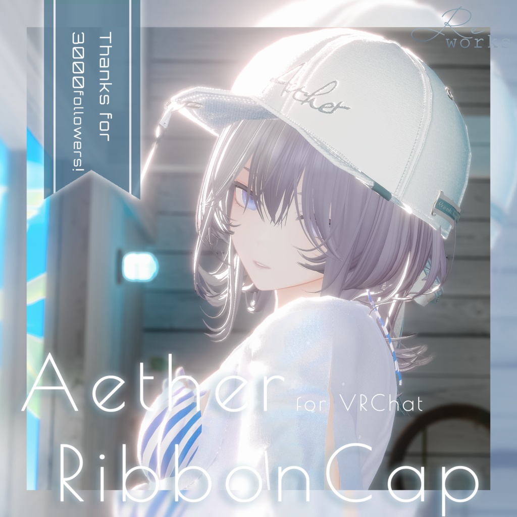 【thx3000followers】Aether Ribbon Cap - リボンキャップ【VRChat向け】 image