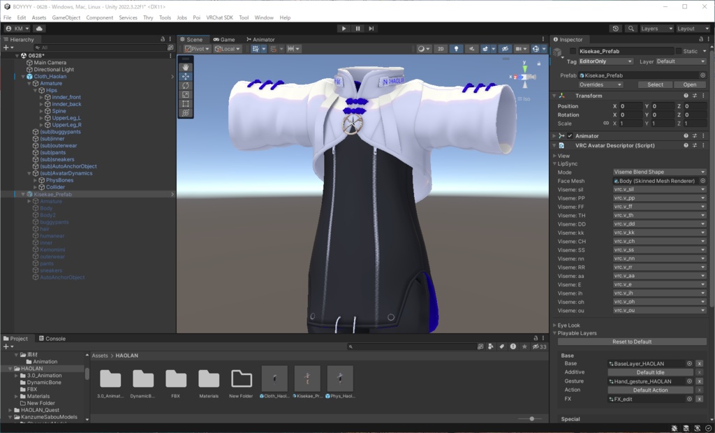 Constraint説明用のHaolan（服とArmatureとAvatardinamicsだけ） image
