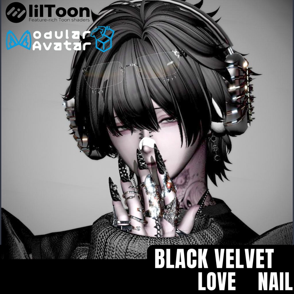 Black Velvet Love Nail image