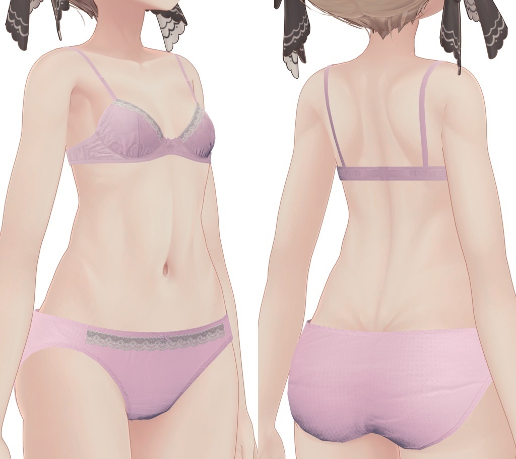 【無料】【マヌカ対応】レースブラジャー&ショーツセット image