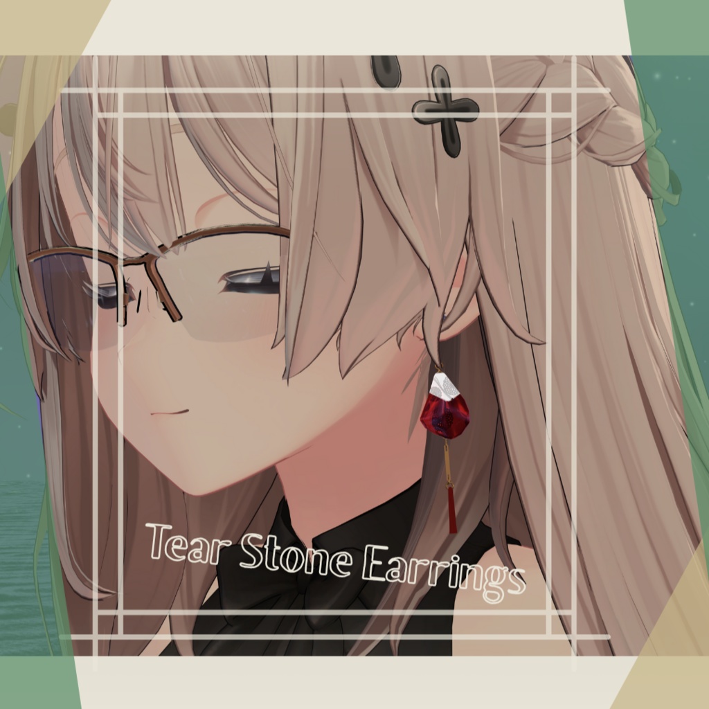 [VRChat/MA] Tear Stone Earrings image