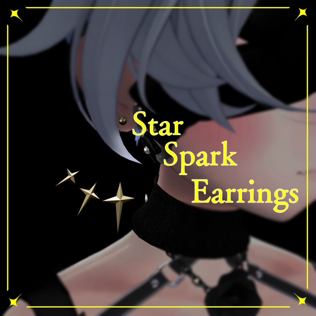 【VRChat想定】Star Spark Earrings image