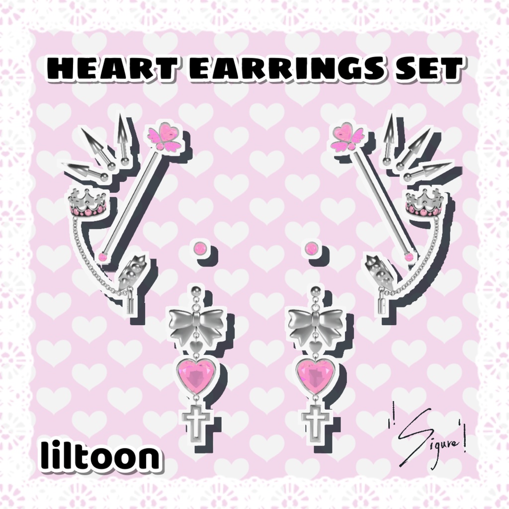 Heart Earrings Set image