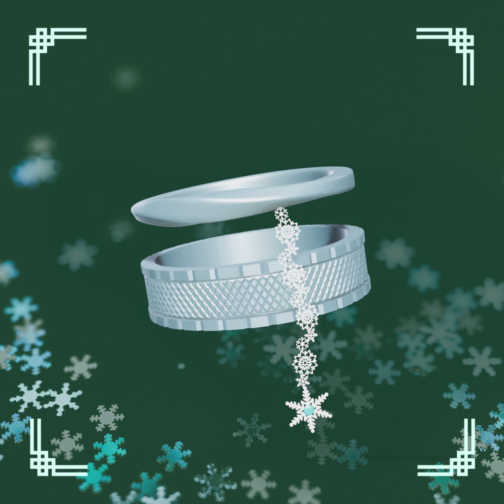 【VRChat】Snowflakes Ring / 雪花指輪【Komano/狛乃対応】 image