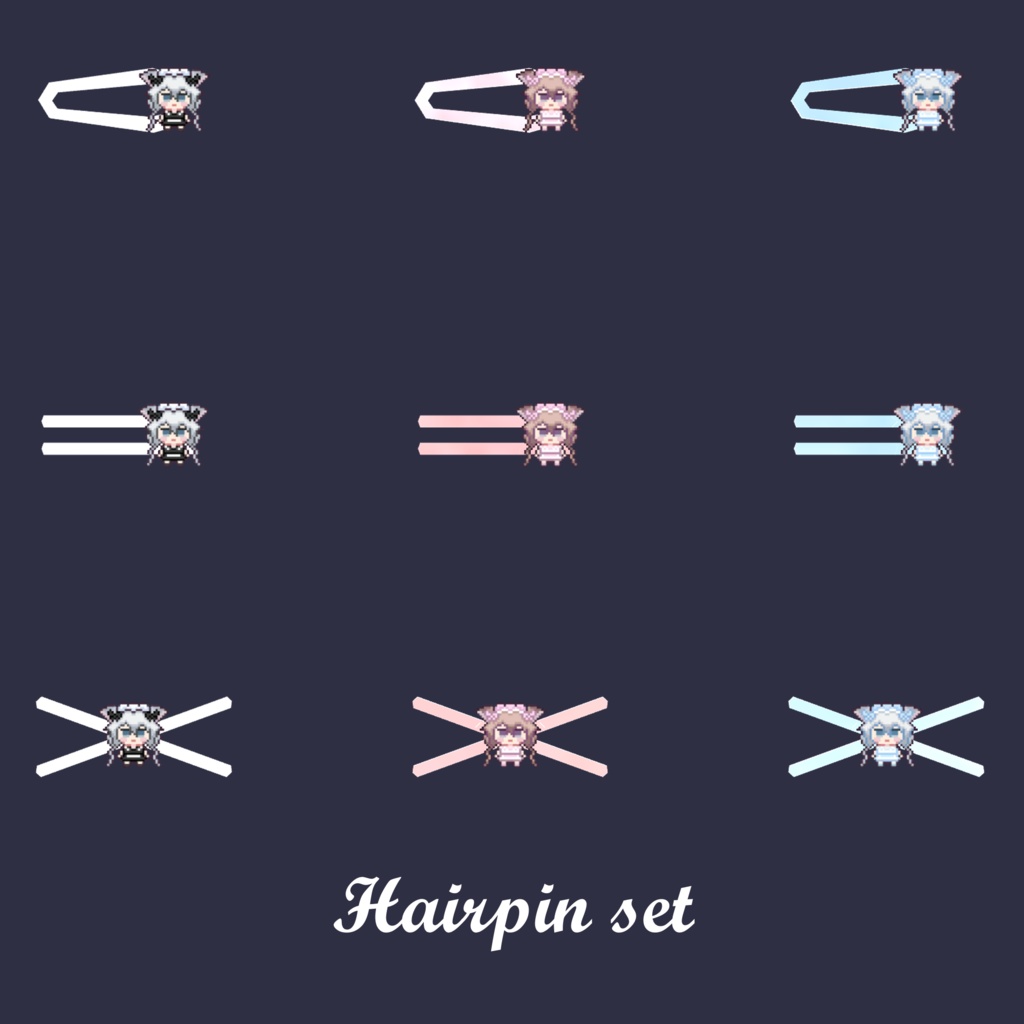 ✦ソフィナドット絵ヘアピン セット/Sophina pixelhairpin set image