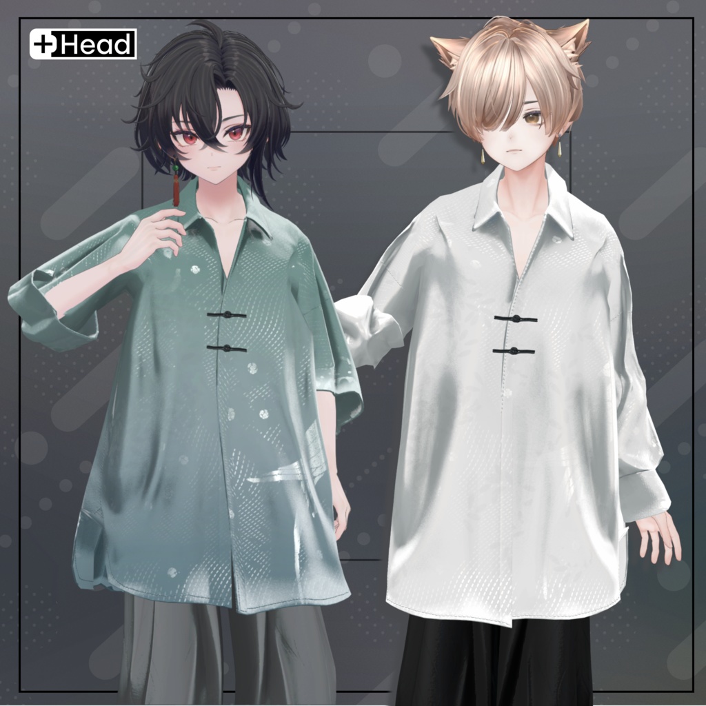 +Head/泣夜/獏 対応衣装モデル Pleated Over Shirt image