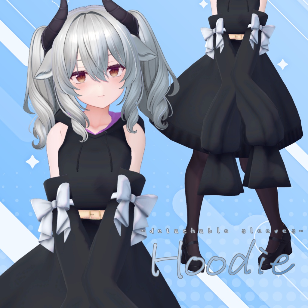 Sleeve-Attachable Hooded Dress image