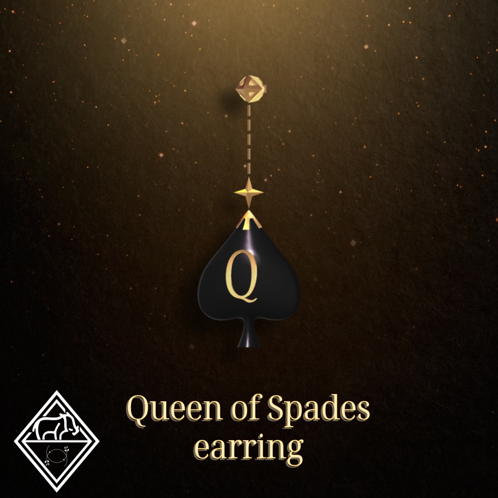 Queen of Spades earring(+normal spades earring) image