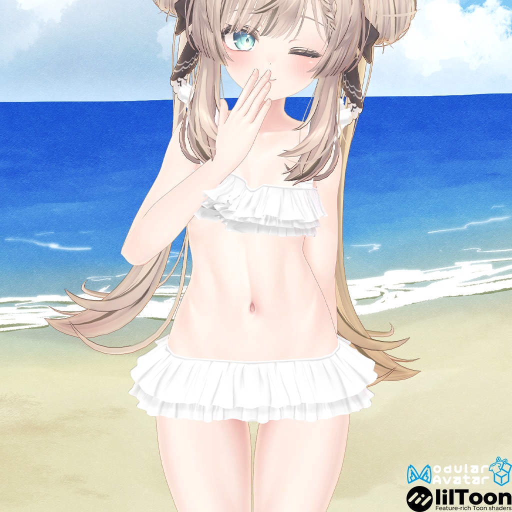 【マヌカ用】Frill Swimsuit-フリル水着【VRChat】 image