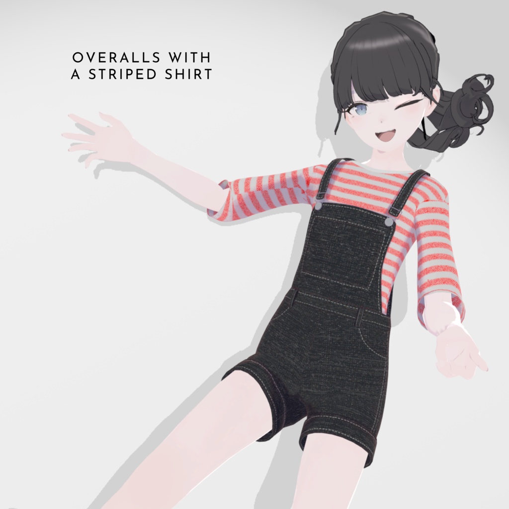 [Lapwing exclusive] Overalls with a striped shirt image