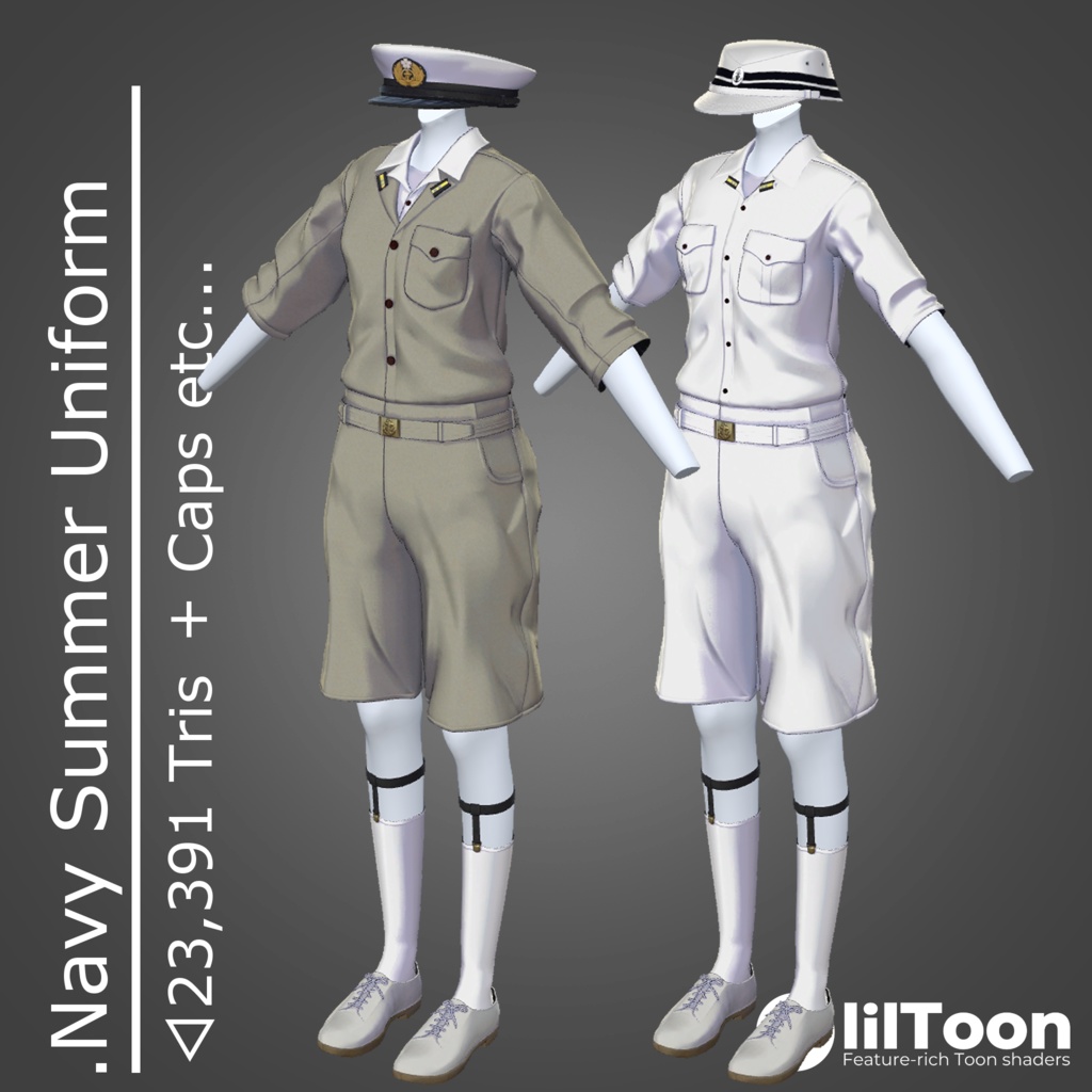  3D衣装「海軍士官風防暑服：NavySummer」【狐雪対応/MA】 image